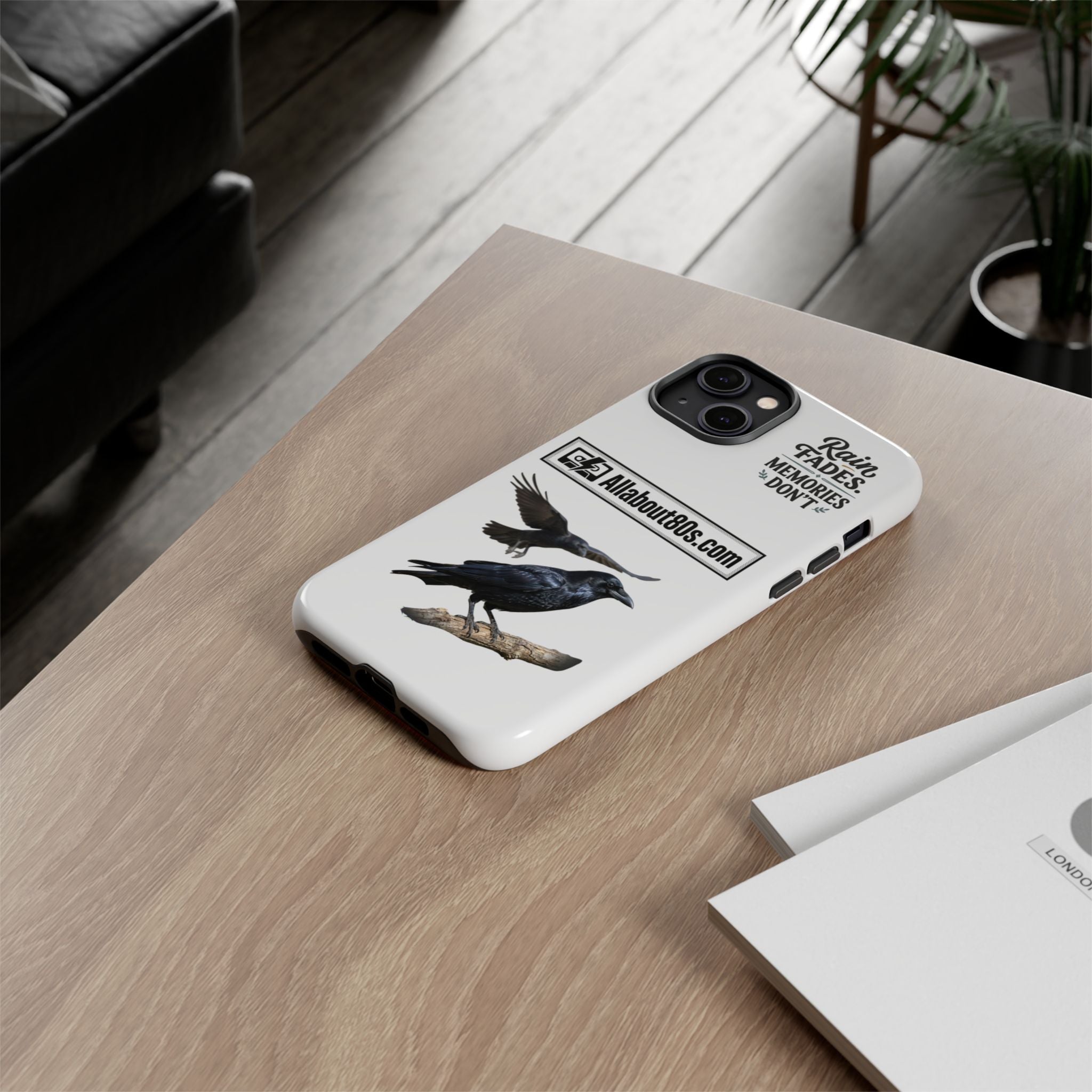 Raven Flight Phone Case — Protective iPhone Case with Black Crow Design