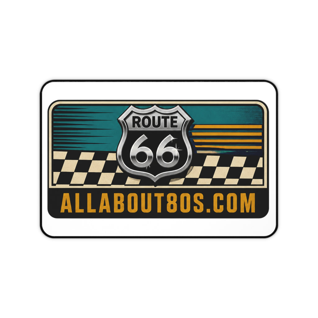 Route 66 Retro Desk Mat — AllAbout80s.com Racing Plaque Mouse Pad