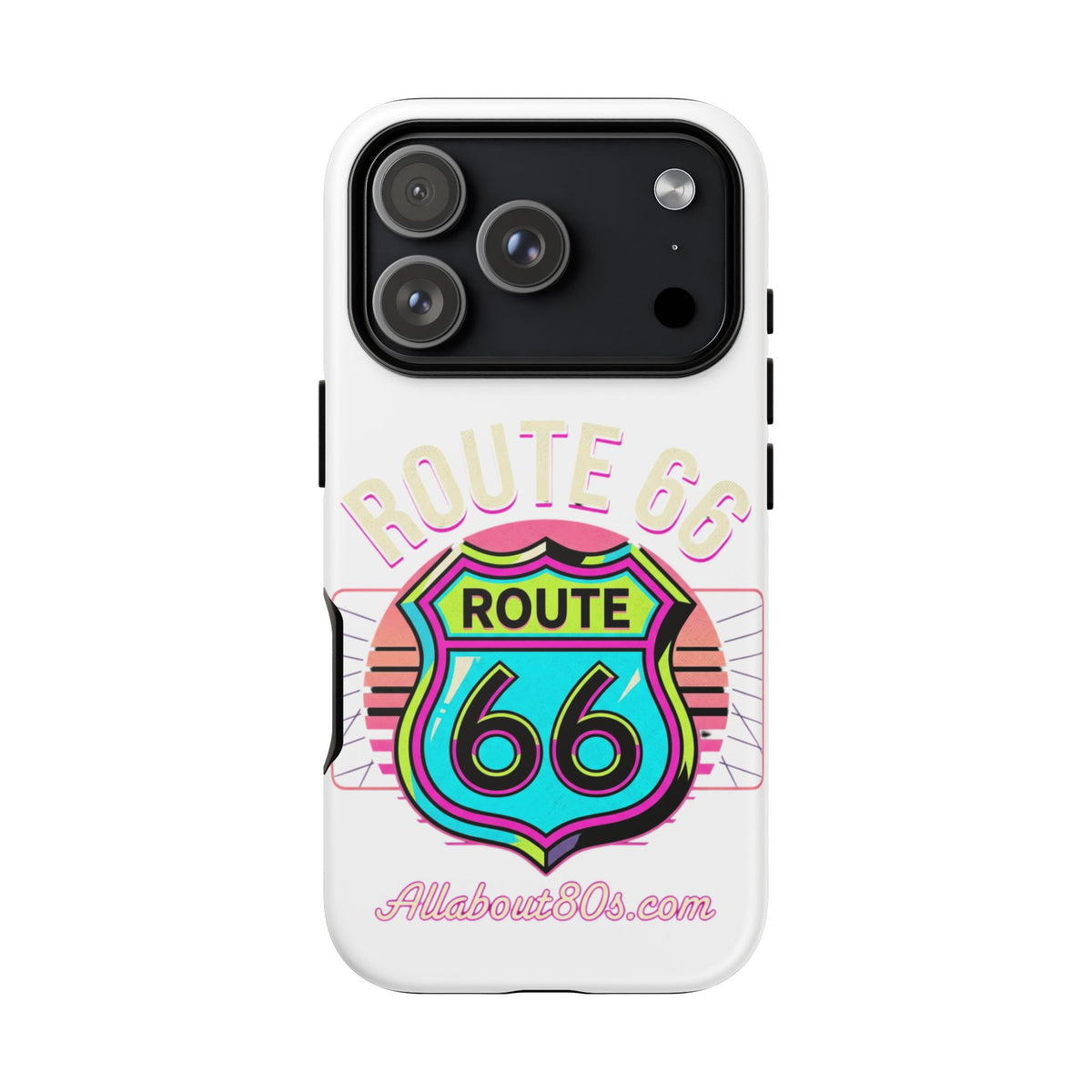 Route 66 Neon Phone Case — Retro Road Trip iPhone Cover