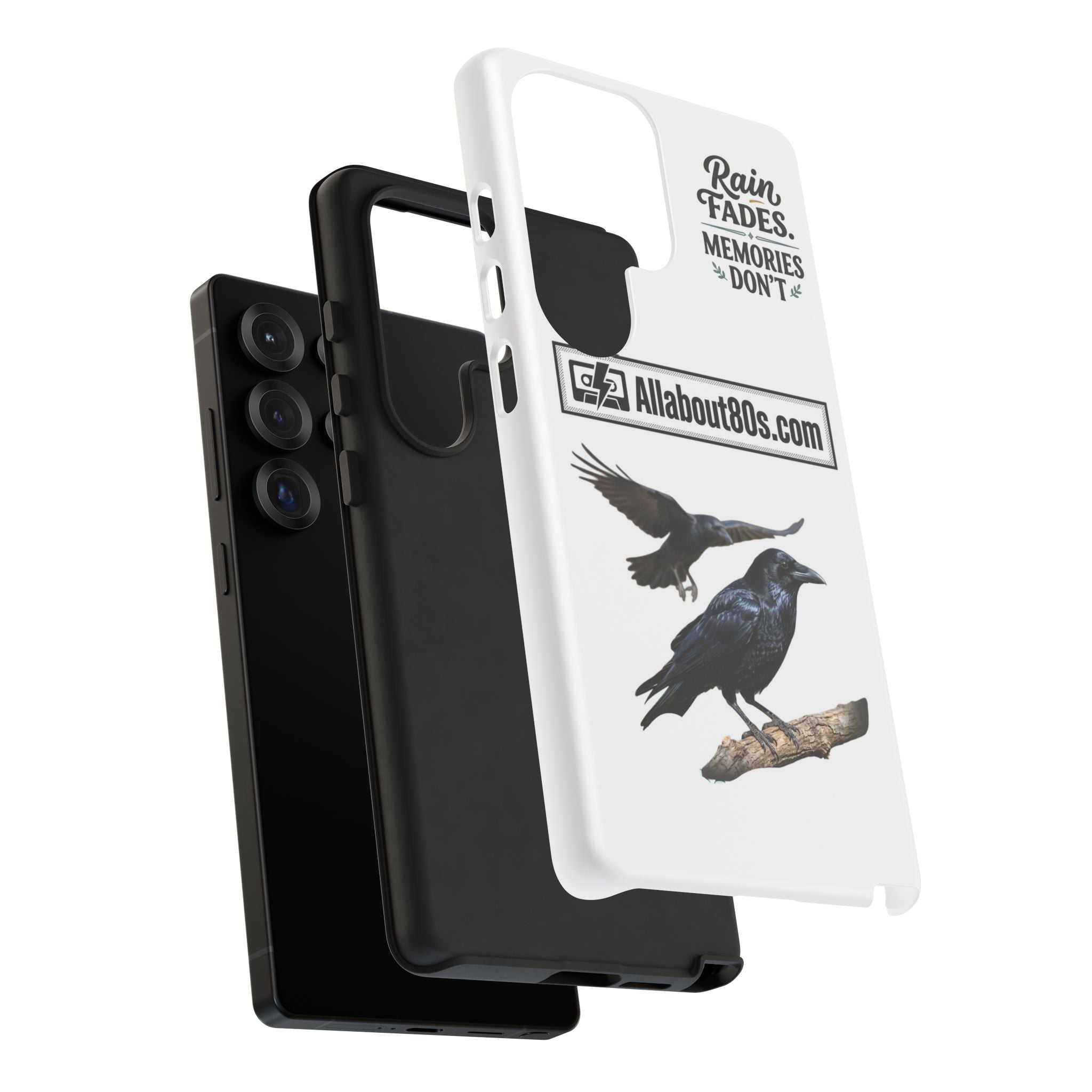 Raven Flight Phone Case — Protective iPhone Case with Black Crow Design