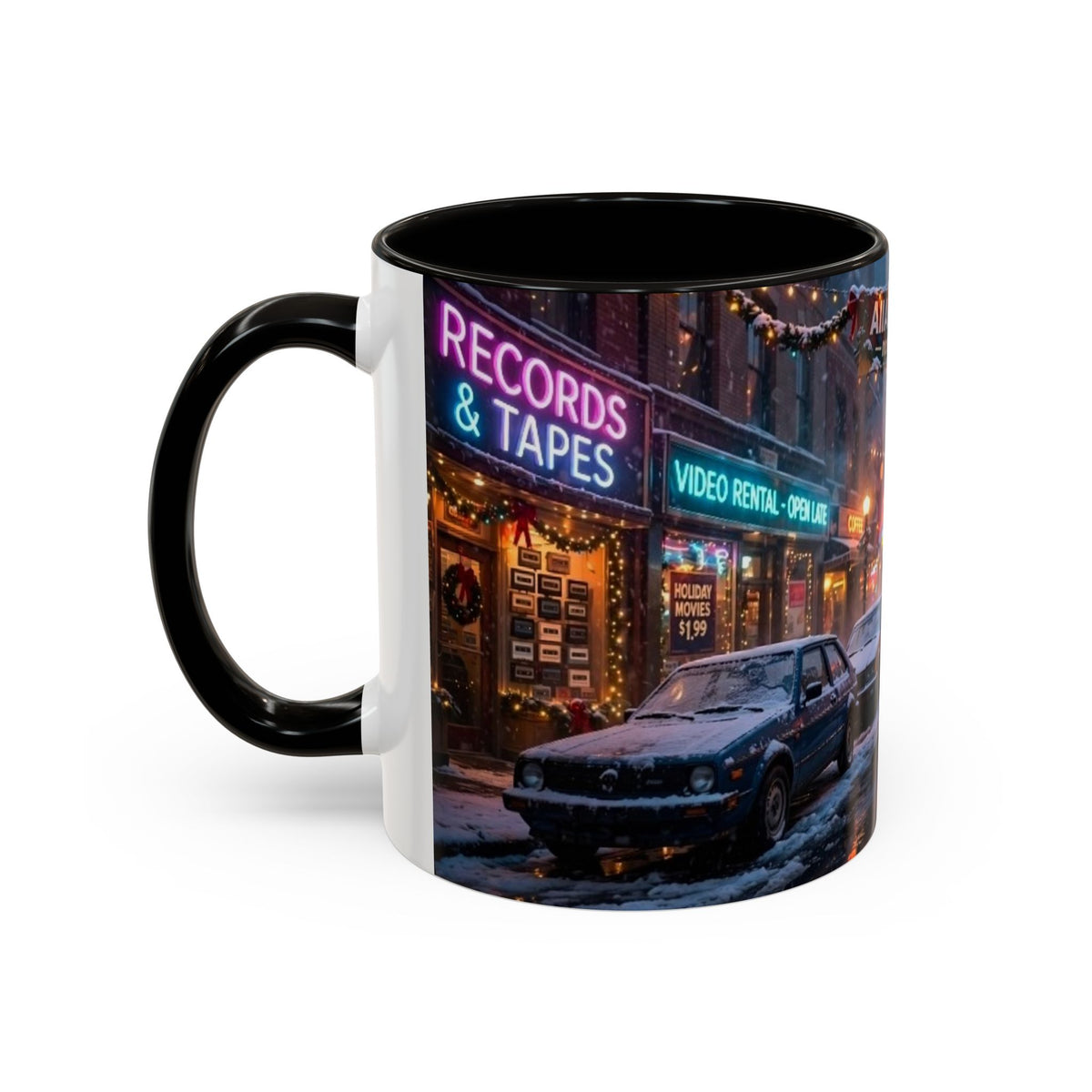 Nostalgic 1980s Christmas Street Mug (11oz & 15oz)