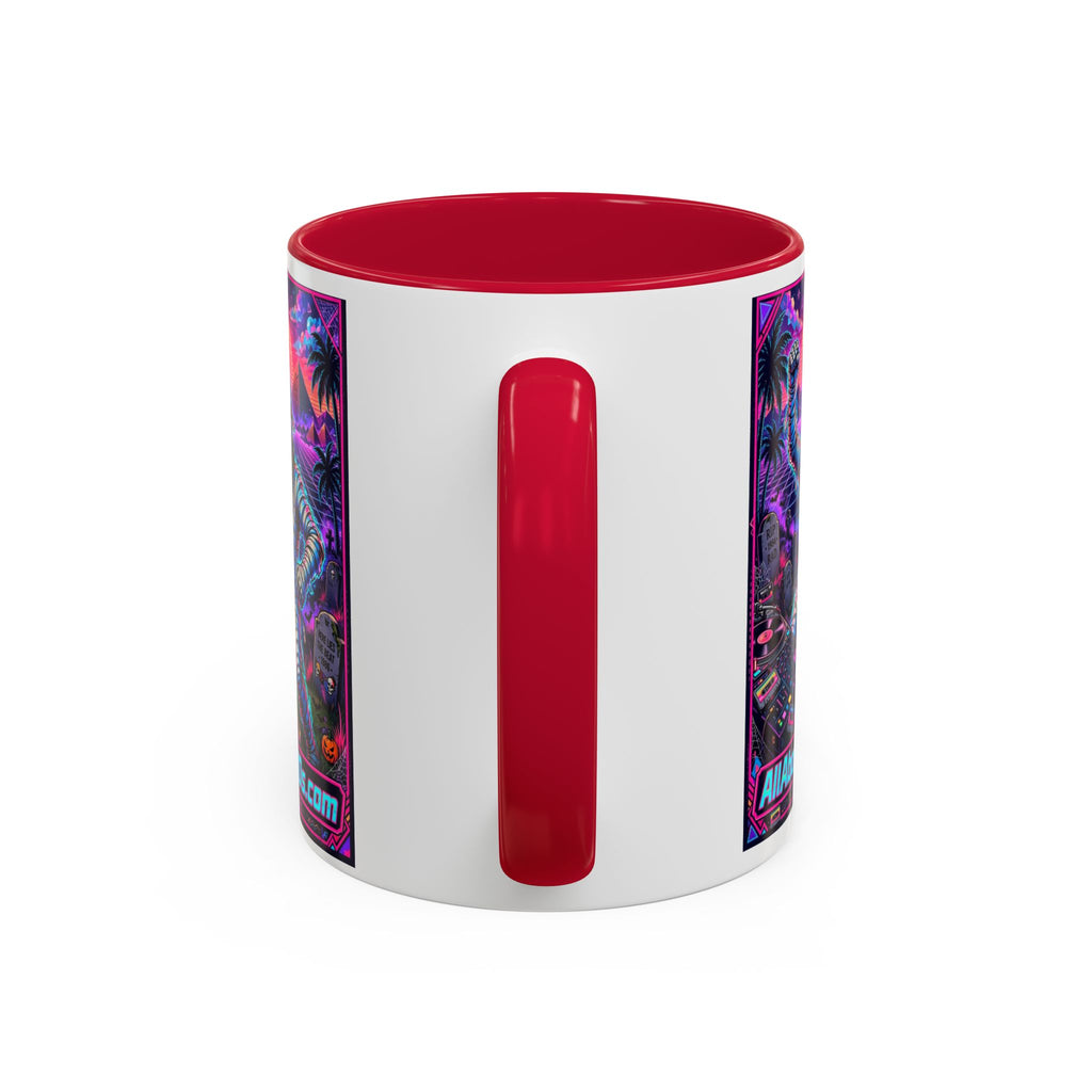 80s Retro Astro Skate Mug — Neon Vaporwave Skeleton Skateboard Coffee Cup (AllAbout80s.com)