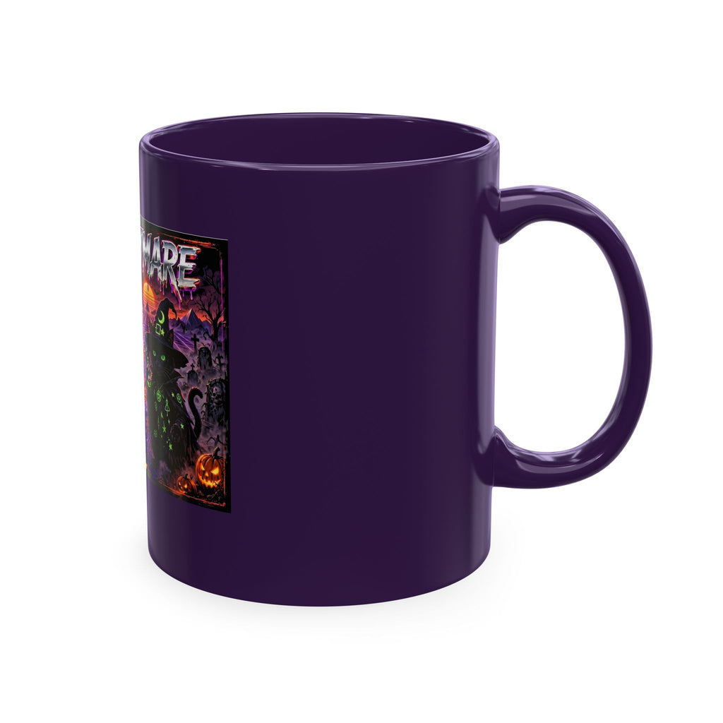 Halloween Nightmares Ceramic Mug – 80s Horror Retro Pumpkin Witch Coffee Cup