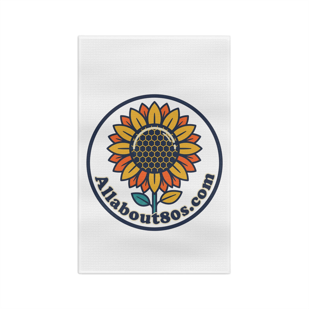 Sunflower Logo Tea Towel — AllAbout80s.com Microfiber Kitchen Towel
