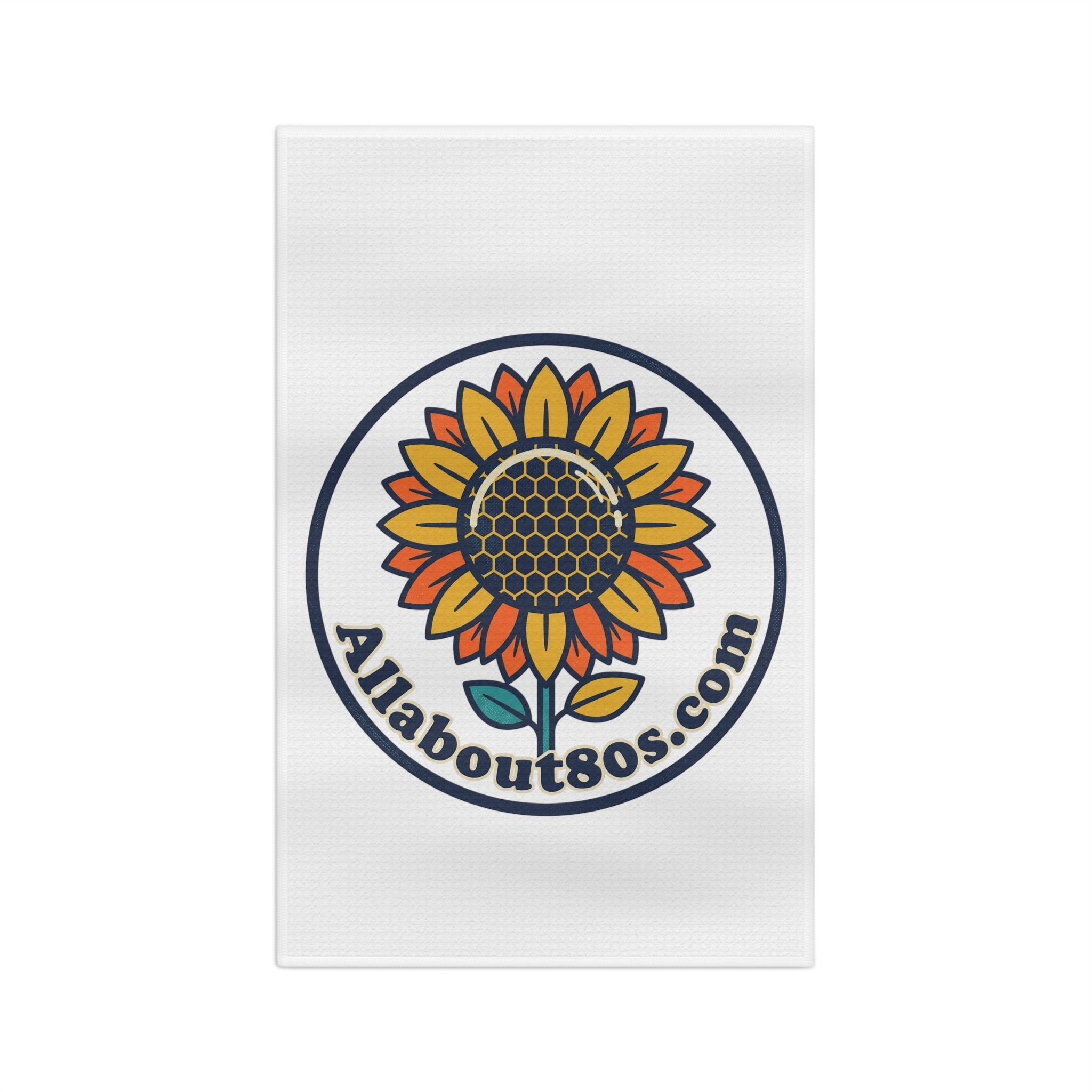Sunflower Logo Tea Towel — AllAbout80s.com Microfiber Kitchen Towel