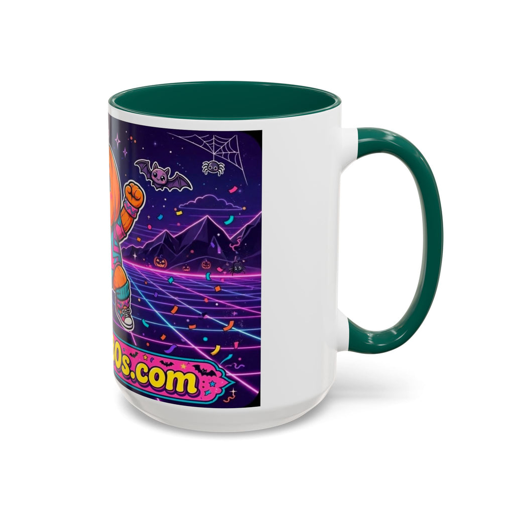 80s Retro Pumpkin Mug – Cute Neon Halloween Coffee Cup (11oz/15oz)