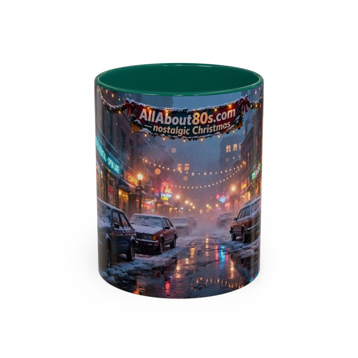 Nostalgic 1980s Christmas Street Mug (11oz & 15oz)