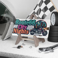 Route 66 City Nights Motorcycle Vanity Plate – Retro Neon Road Trip License Tag