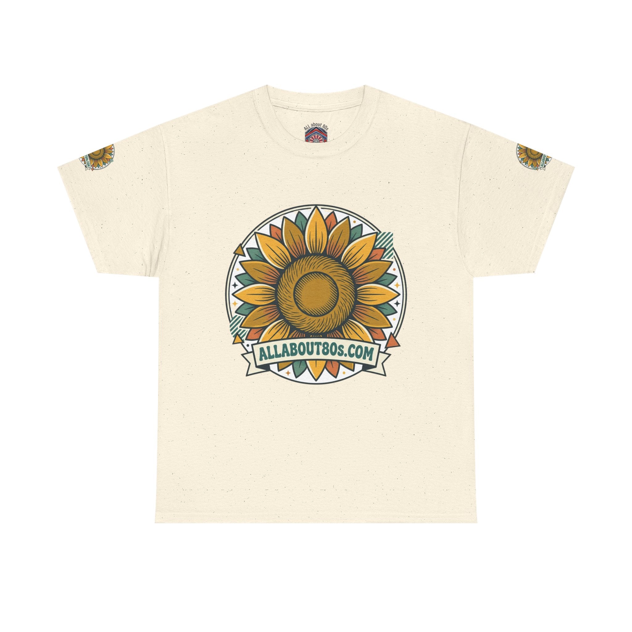 Sunflower Logo T-Shirt — AllAbout80s.com Vintage Floral Tee