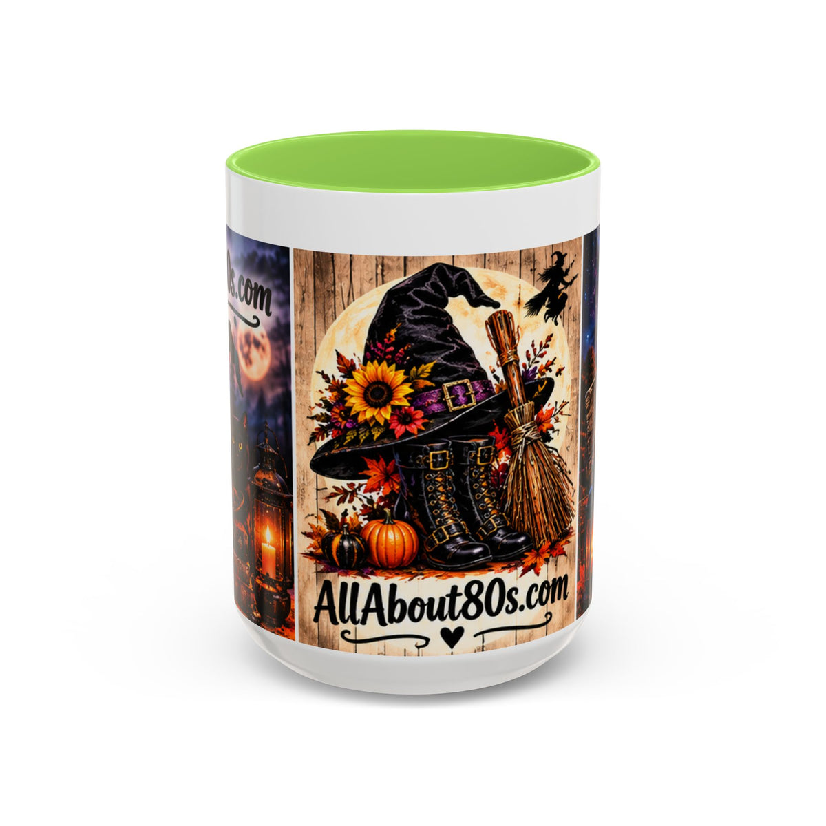 Halloween Witch Scene Coffee Mug — AllAbout80s.com Pumpkin & Moon 11oz/15oz
