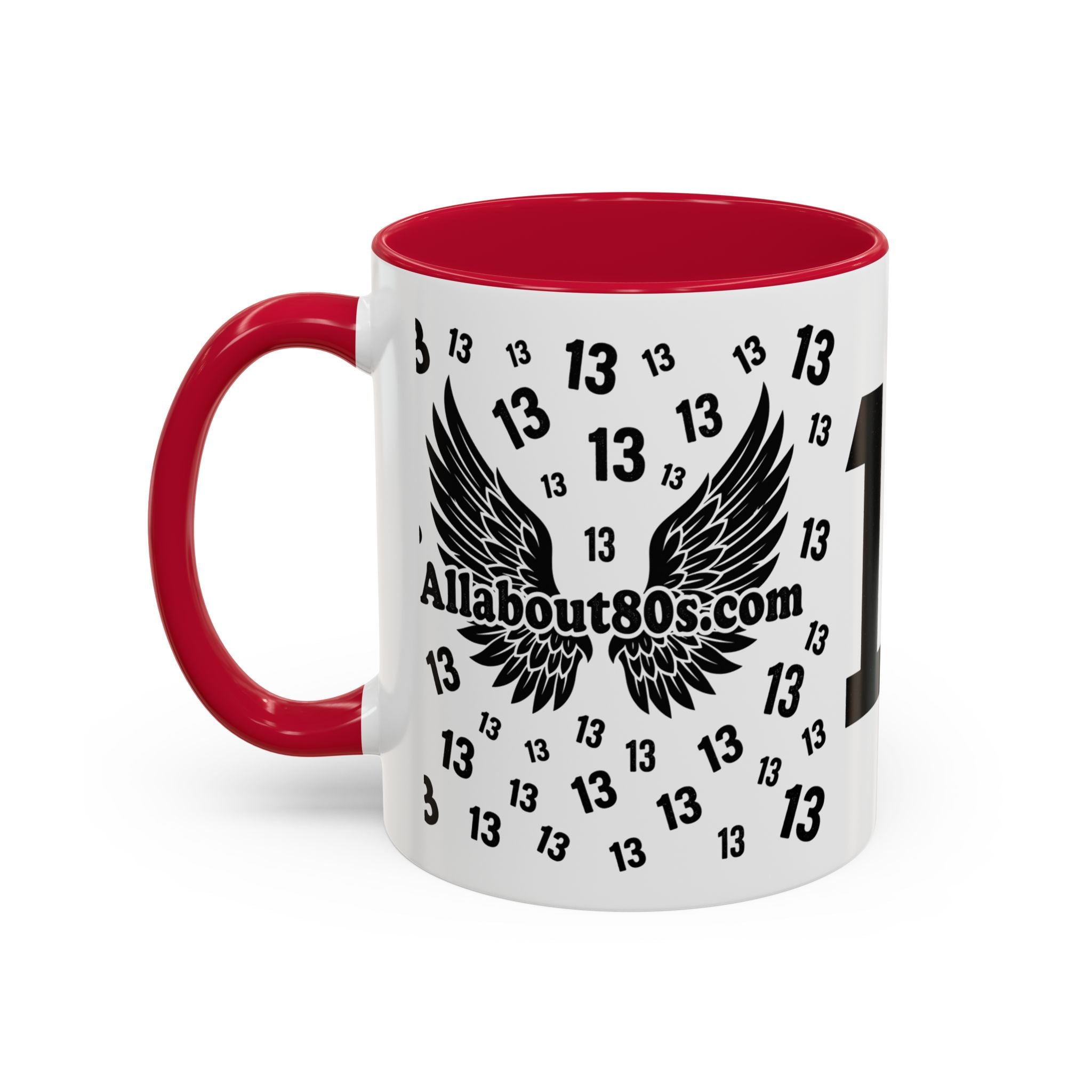 Number 13 Accent Mug — Bold Sports-Style Ceramic Coffee Cup (11oz/15oz)