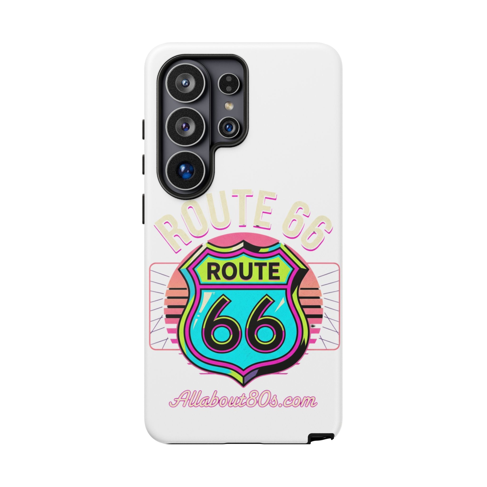 Route 66 Neon Phone Case — Retro Road Trip iPhone Cover