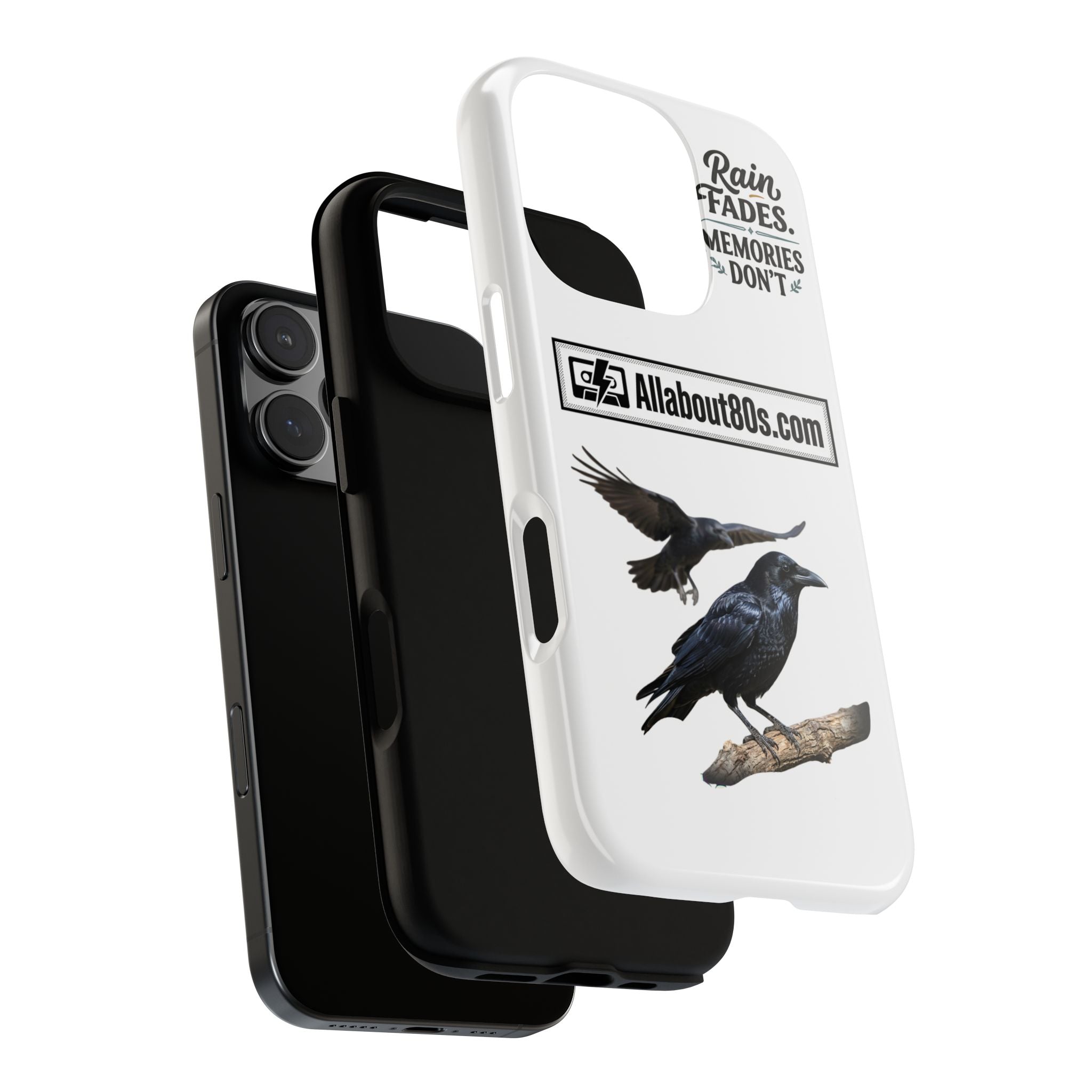 Raven Flight Phone Case — Protective iPhone Case with Black Crow Design