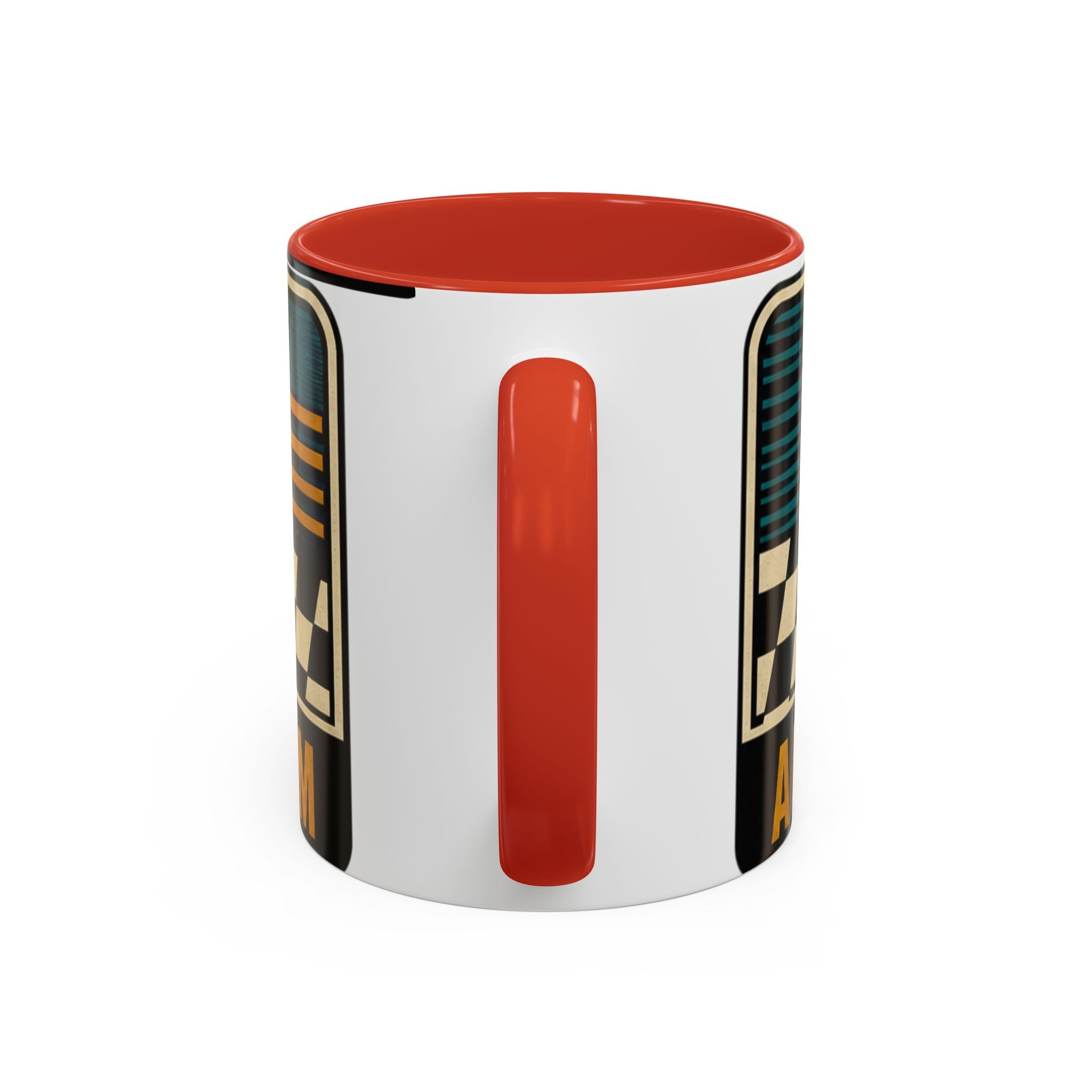 Route 66 Retro Checkerboard Coffee Mug — Vintage Road Trip 11/15oz Accent Mug