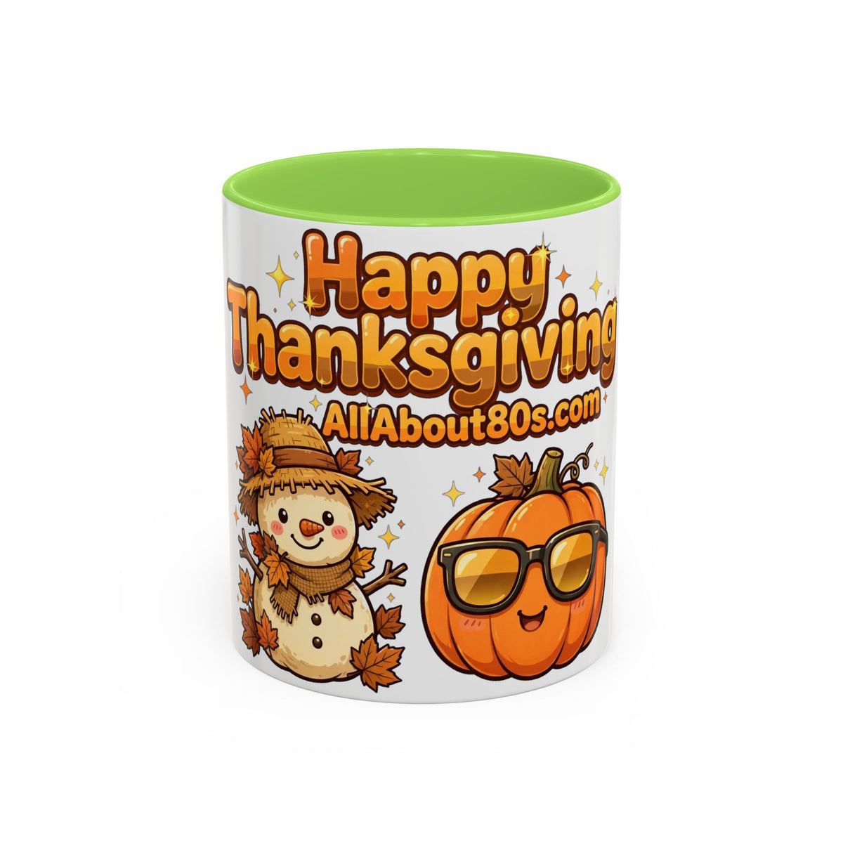 Happy Thanksgiving Pumpkin & Scarecrow Mug – Festive Fall Coffee Cup (11oz, 15oz)