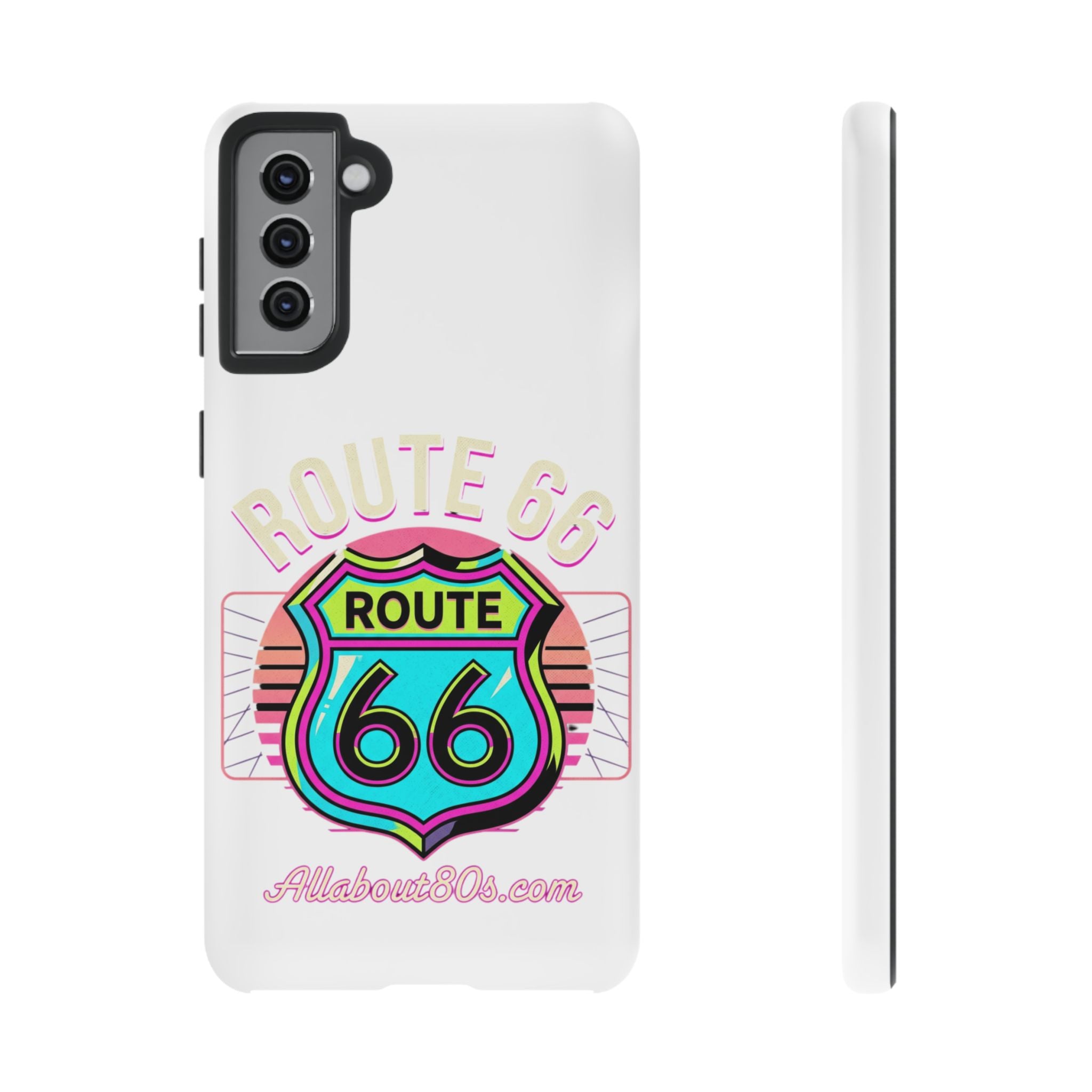 Route 66 Neon Phone Case — Retro Road Trip iPhone Cover
