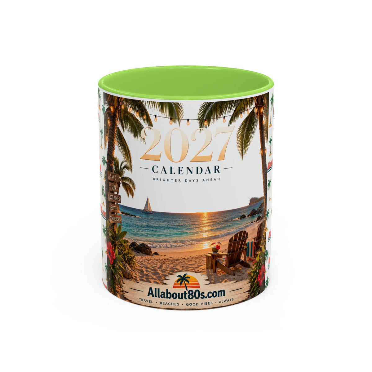 2025 Beach Sunset Calendar Mug