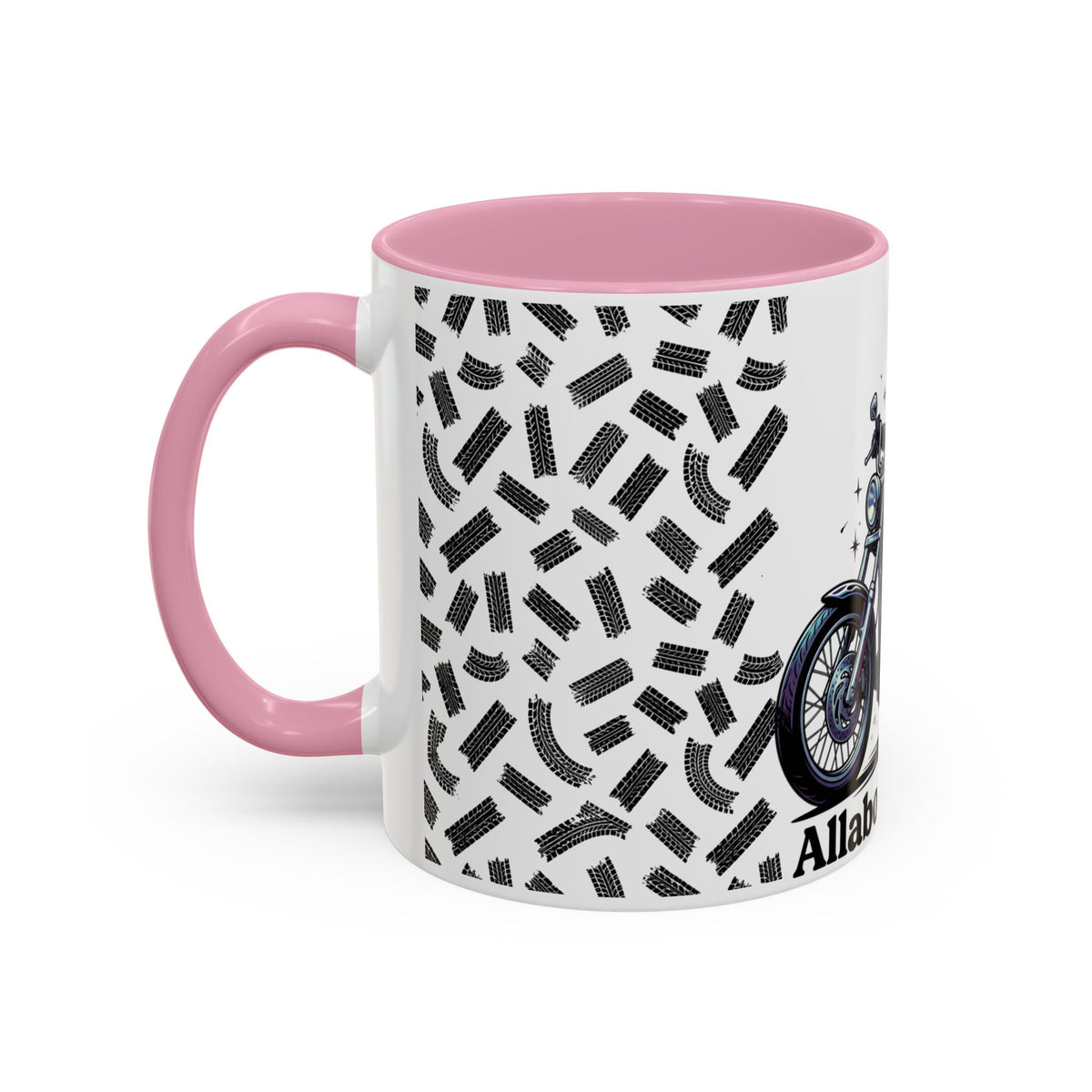 Witch Biker Coffee Mug (11oz/15oz) — Gothic Motorcycle Witch Illustration