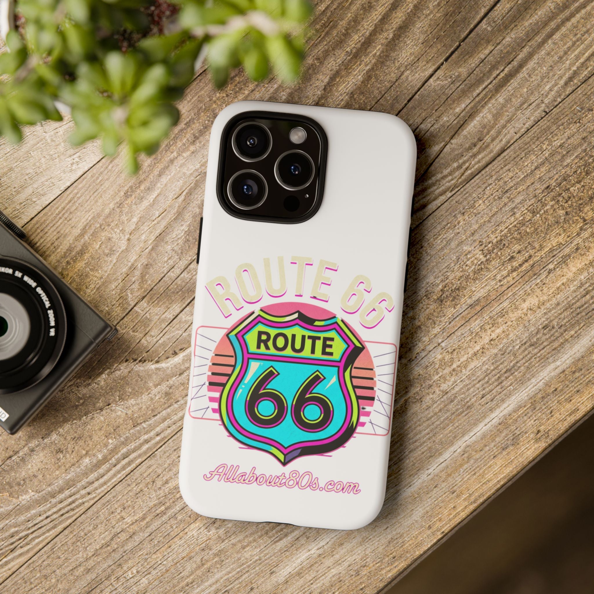 Route 66 Neon Phone Case — Retro Road Trip iPhone Cover
