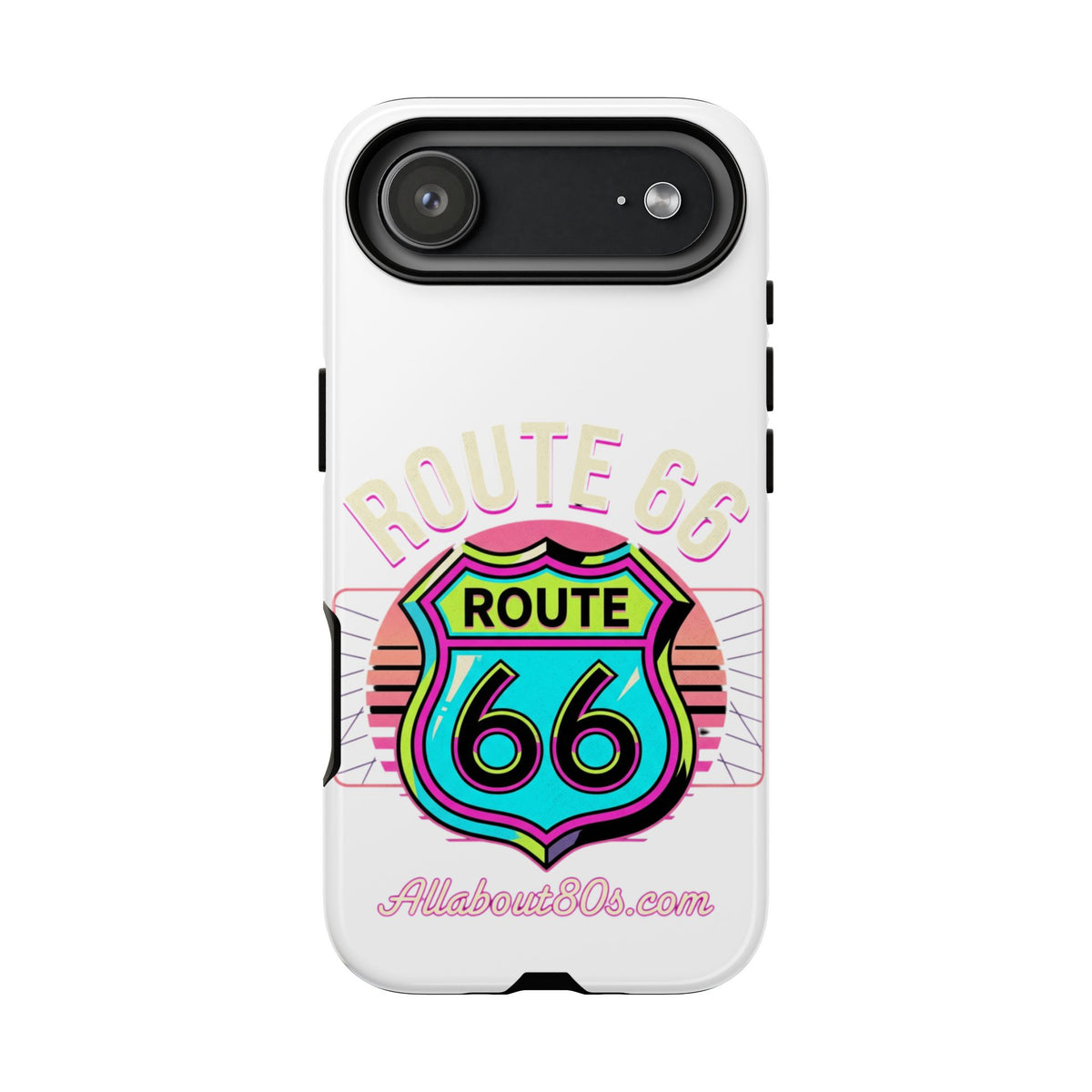 Route 66 Neon Phone Case — Retro Road Trip iPhone Cover