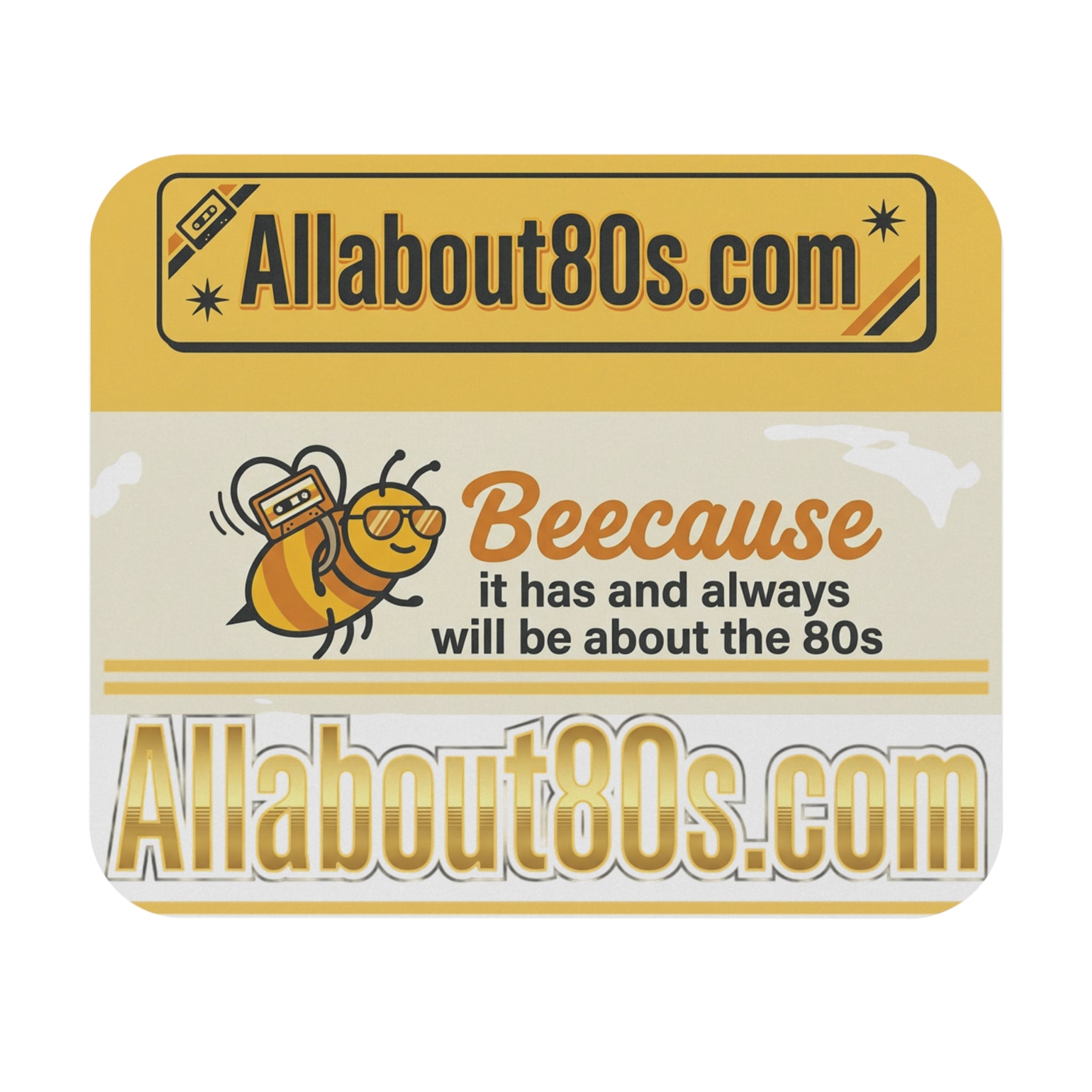 Beecause 80s Mouse Pad — AllAbout80s.com Retro Bee Desk Mat
