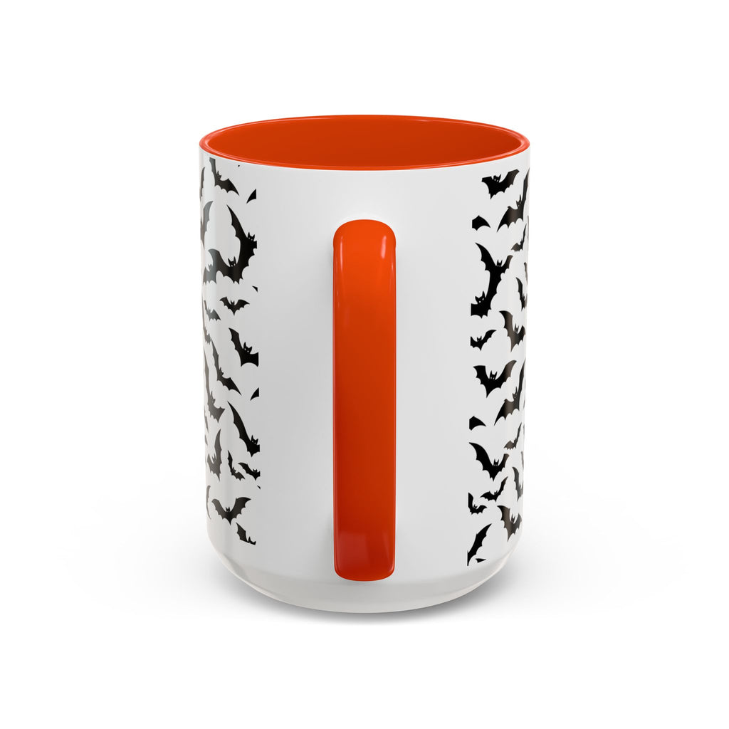 Halloween Haunted Castle Coffee Mug — Colorful Bat Pattern 11oz/15oz