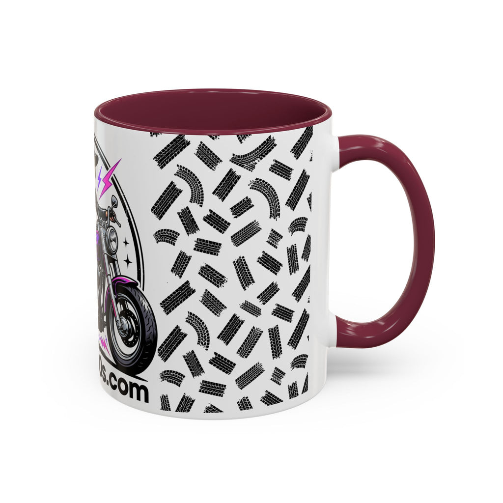 Witch Biker Motorcycle Mug — Retro 80s Neon Witch on Bike Coffee Cup (11oz/15oz)