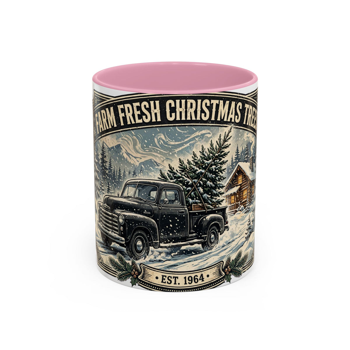 Farm Fresh Christmas Trees Vintage Truck Holiday Mug
