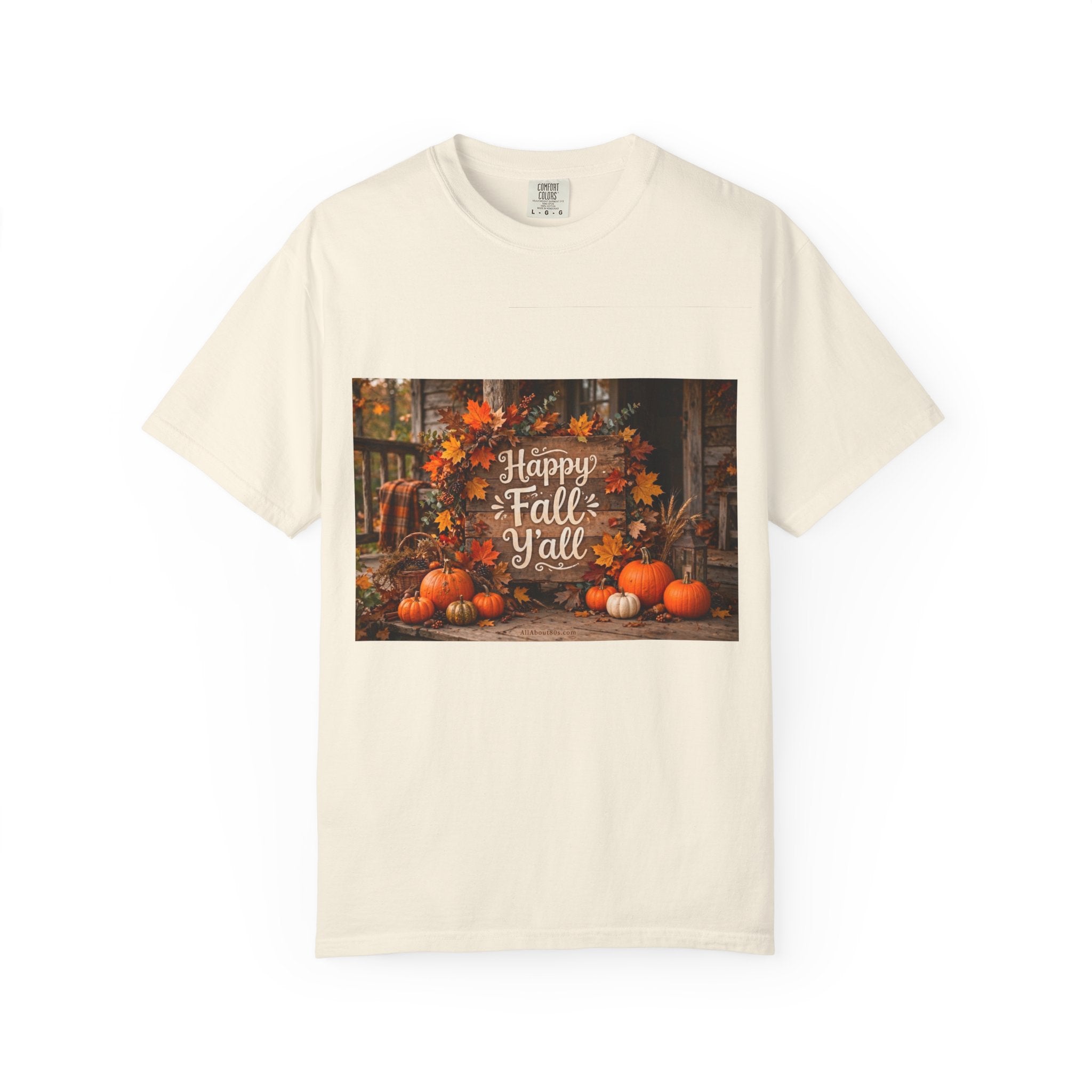 Happy Fall Y’all T-Shirt — Autumn Pumpkin & Leaves Graphic Tee