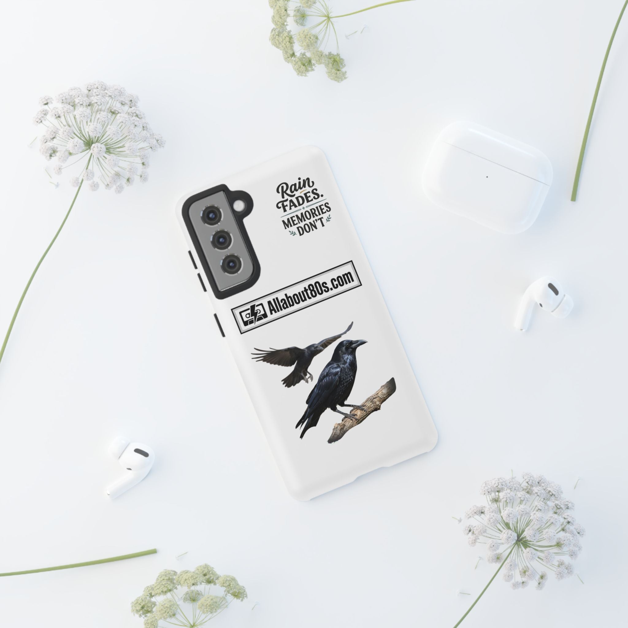 Raven Flight Phone Case — Protective iPhone Case with Black Crow Design
