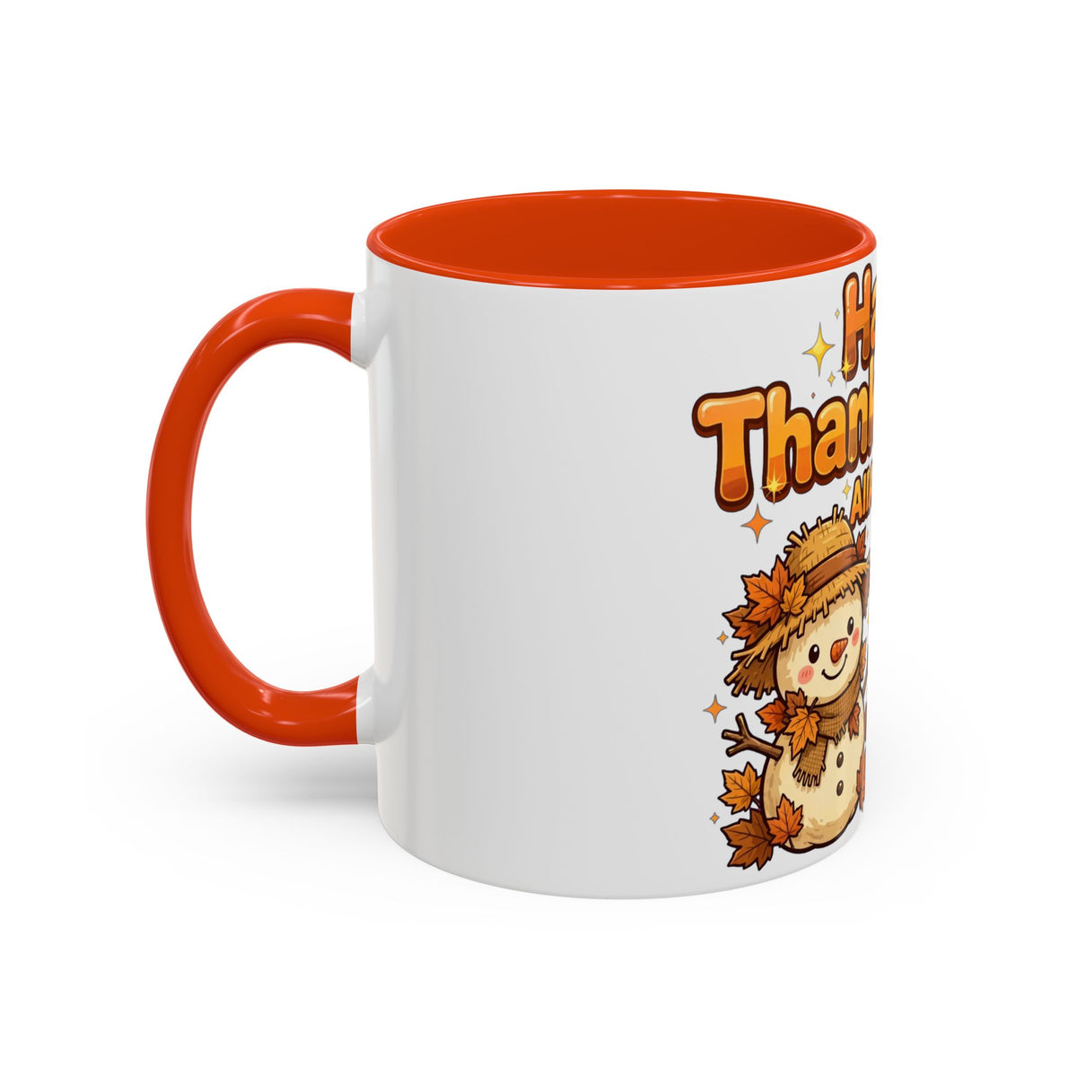 Happy Thanksgiving Pumpkin & Scarecrow Mug – Festive Fall Coffee Cup (11oz, 15oz)