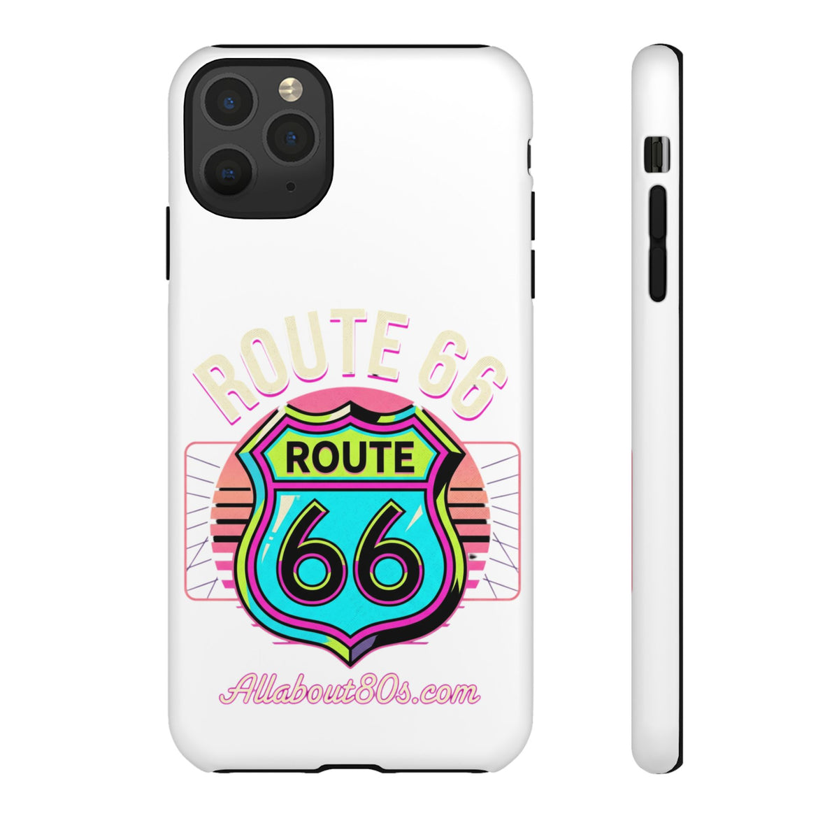 Route 66 Neon Phone Case — Retro Road Trip iPhone Cover