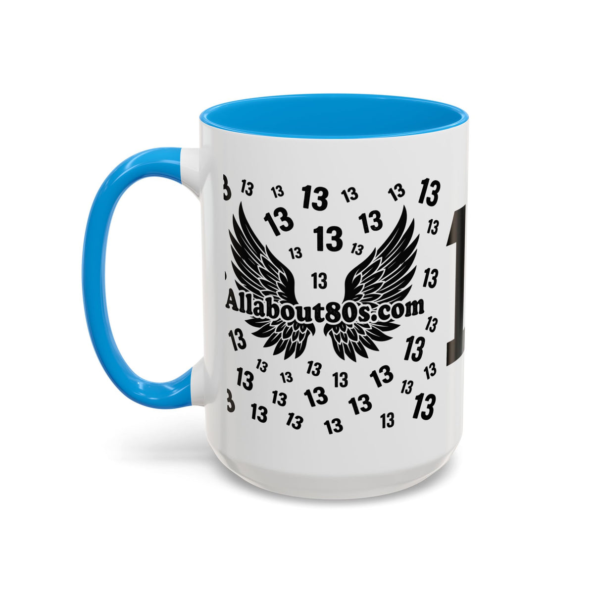 Number 13 Accent Mug — Bold Sports-Style Ceramic Coffee Cup (11oz/15oz)