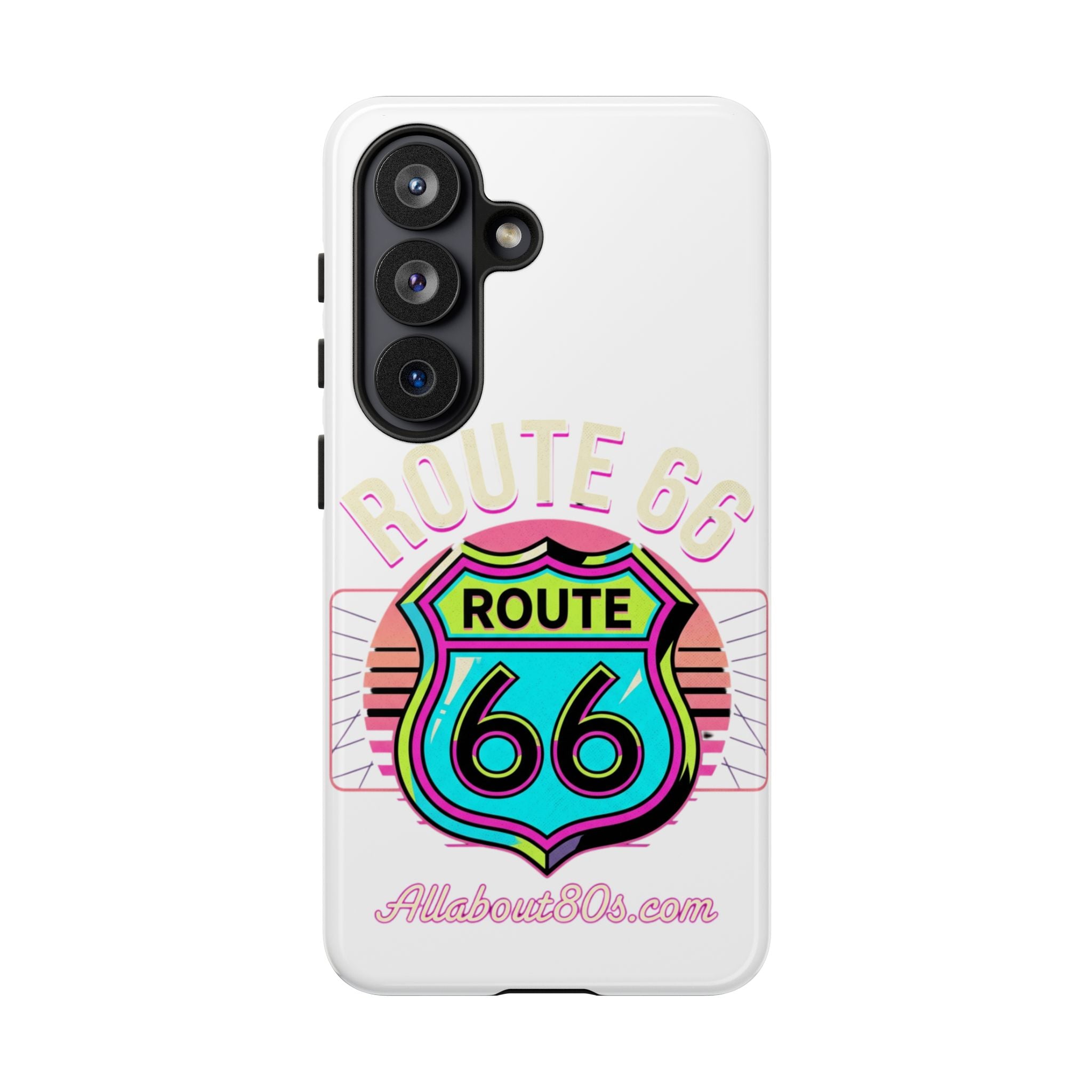 Route 66 Neon Phone Case — Retro Road Trip iPhone Cover
