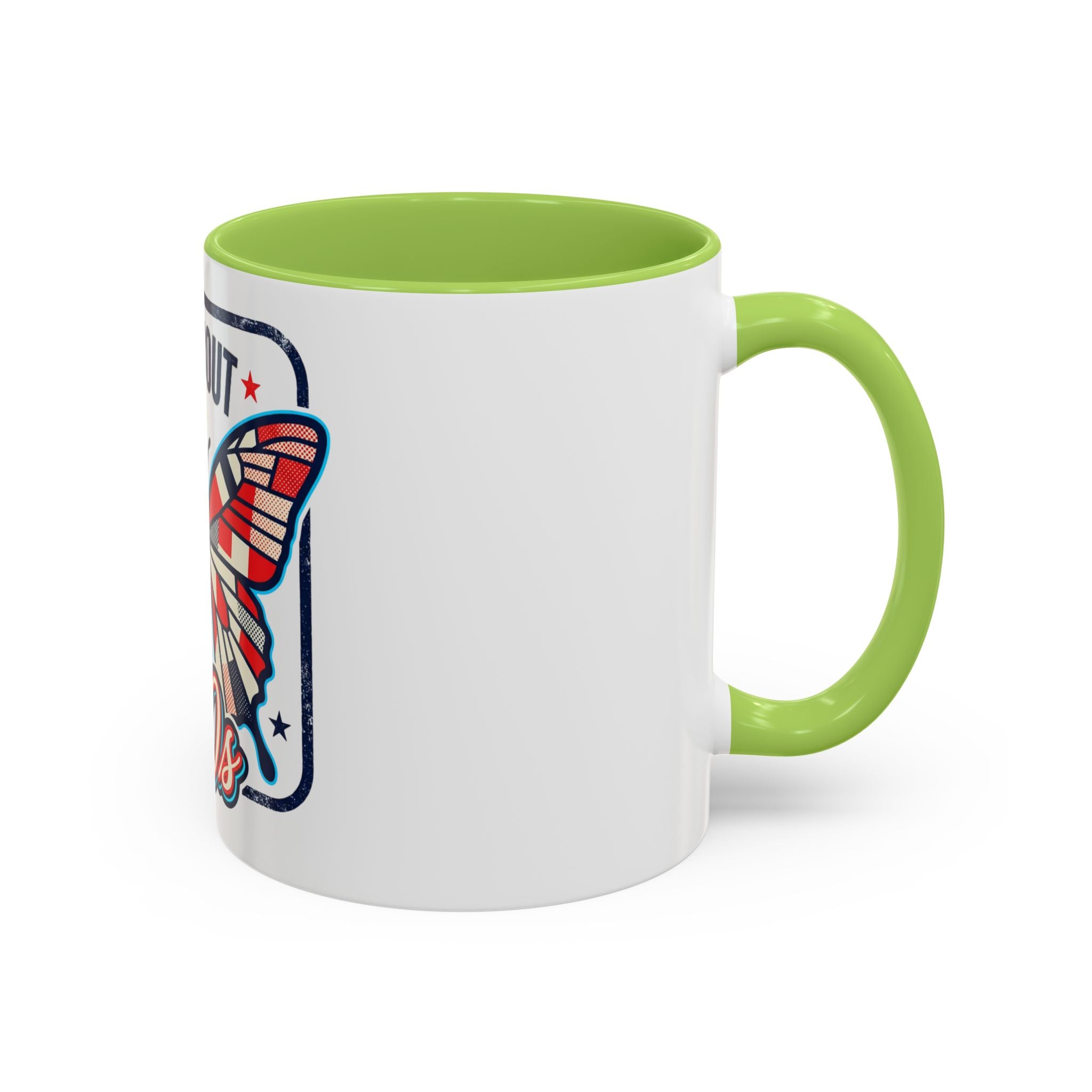 All About '80s Butterfly Accent Coffee Mug – Retro Patriotic 80s Gift
