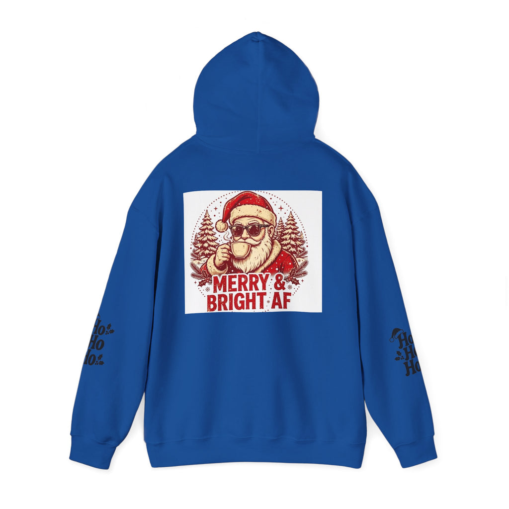 Merry & Bright AF Christmas Santa Hoodie