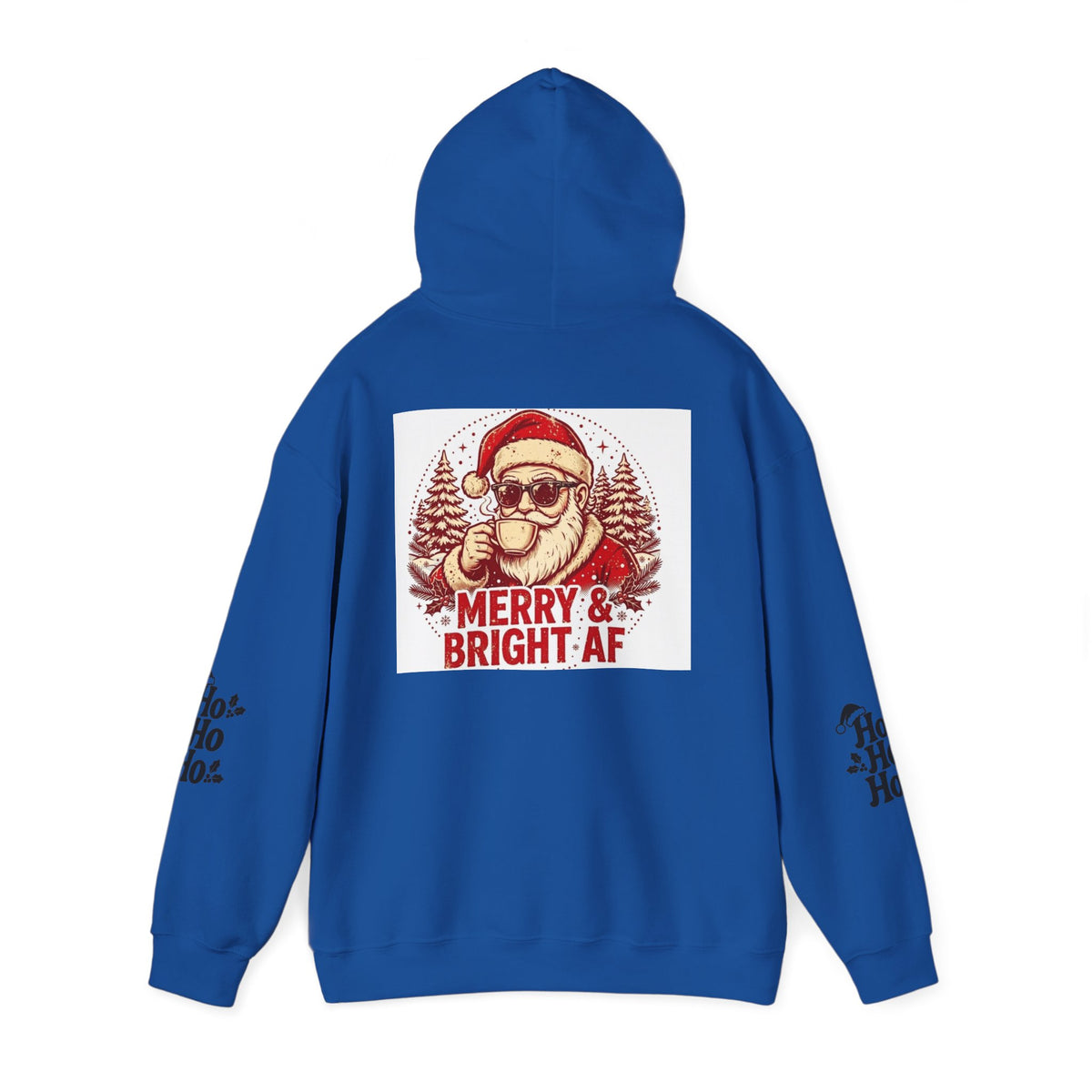 Merry & Bright AF Christmas Santa Hoodie