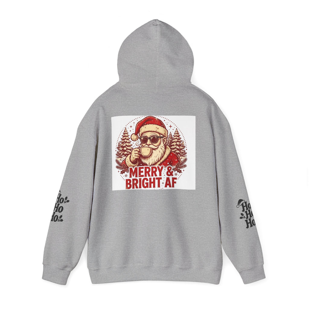 Merry & Bright AF Christmas Santa Hoodie