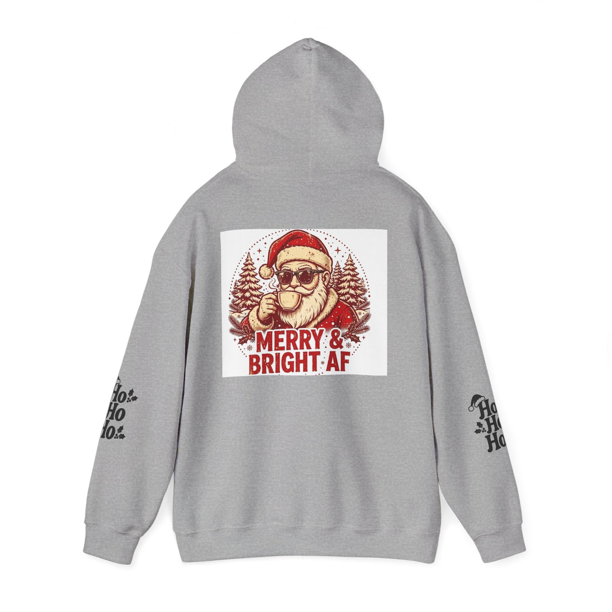 Merry & Bright AF Christmas Santa Hoodie