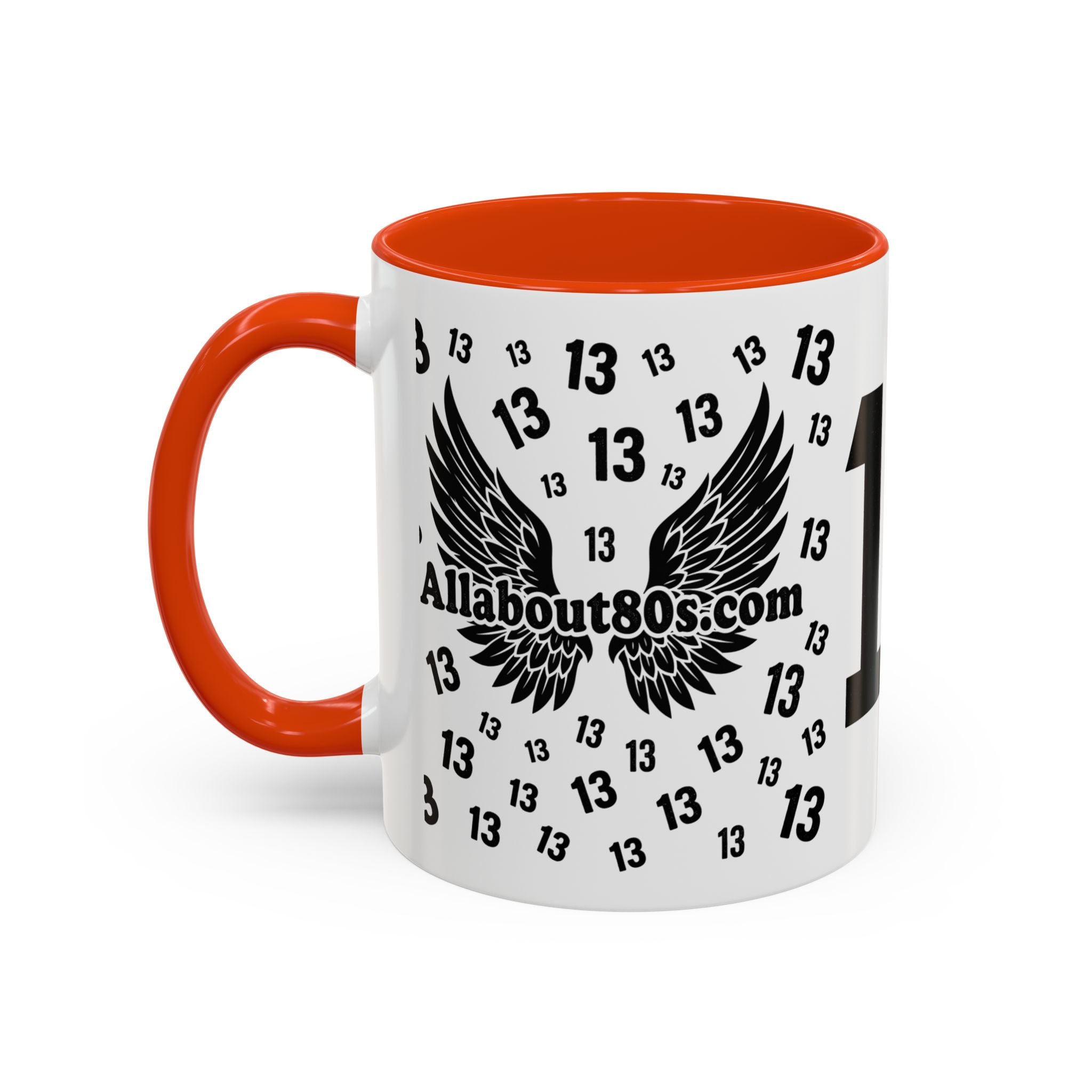 Number 13 Accent Mug — Bold Sports-Style Ceramic Coffee Cup (11oz/15oz)
