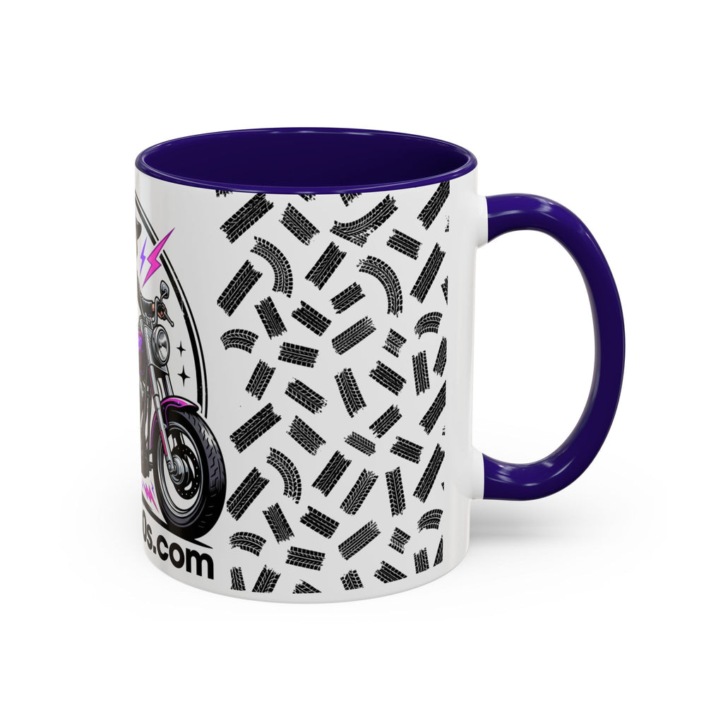 Witch Biker Motorcycle Mug — Retro 80s Neon Witch on Bike Coffee Cup (11oz/15oz)