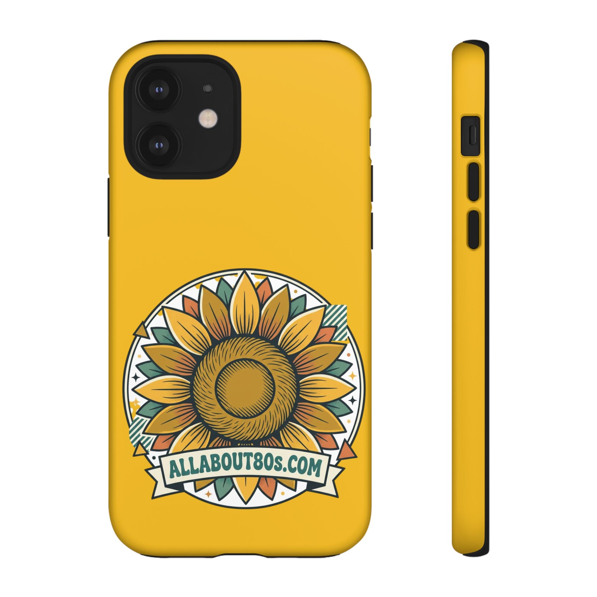 Sunflower Logo Phone Case — AllAbout80s.com Yellow Protective Cover