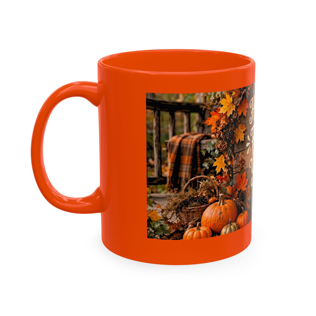 Happy Fall Y'all Ceramic Mug — Autumn Pumpkin Porch Coffee Cup