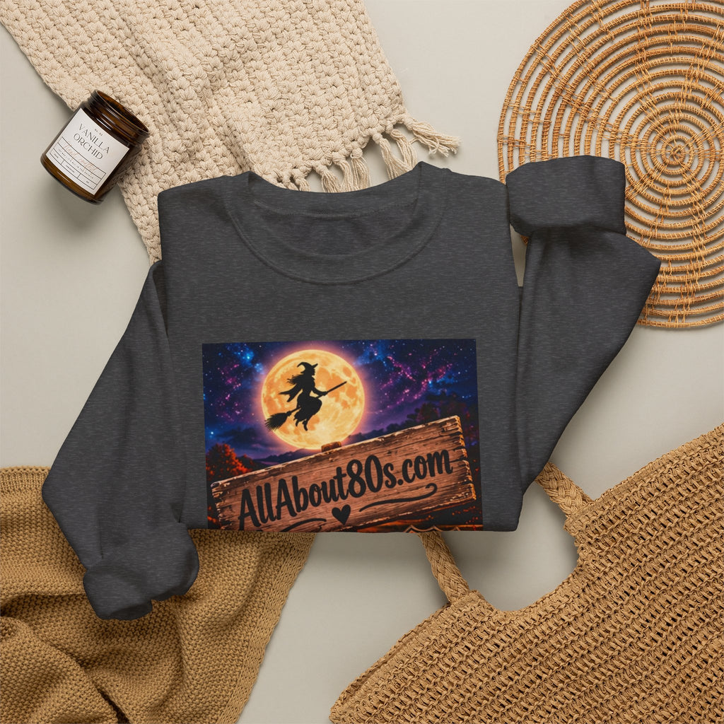 Halloween Route 66 Sweatshirt — AllAbout80s.com Pumpkin Witch Crewneck