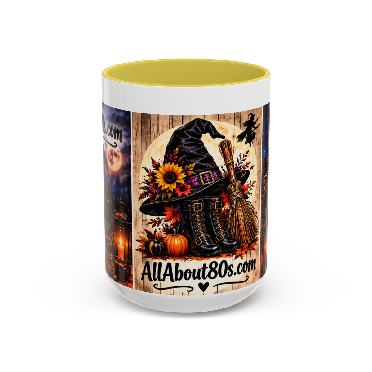 Halloween Witch Scene Coffee Mug — AllAbout80s.com Pumpkin & Moon 11oz/15oz