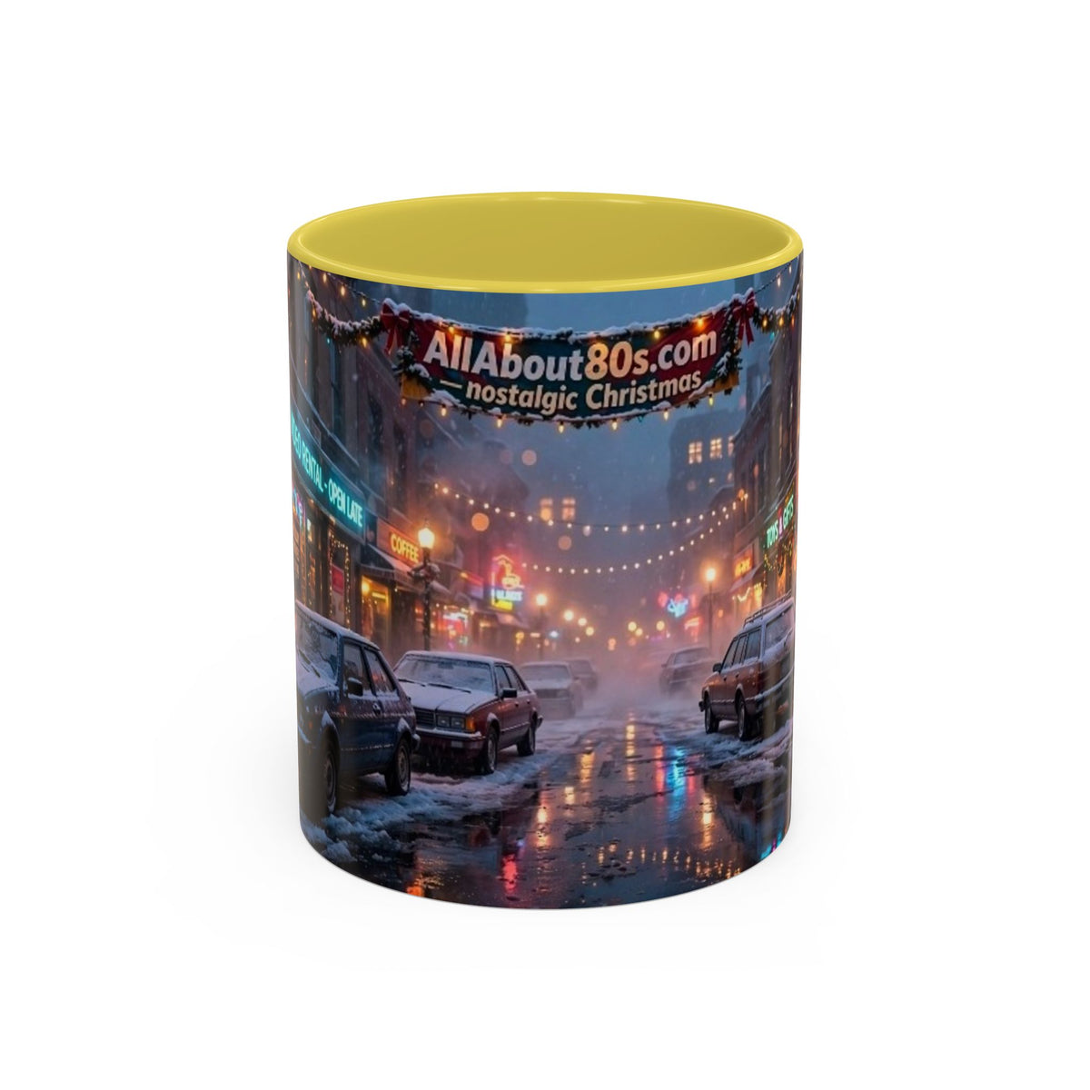 Nostalgic 1980s Christmas Street Mug (11oz & 15oz)