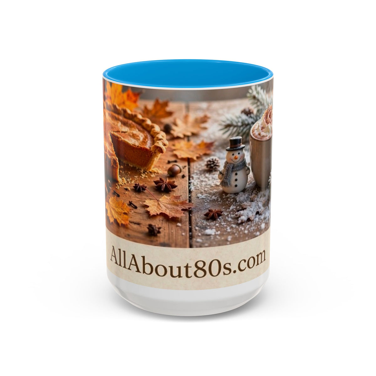 AllAbout80s Seasonal Coffee Mug (11oz/15oz) — Autumn & Winter Cozy Hot Cocoa Design