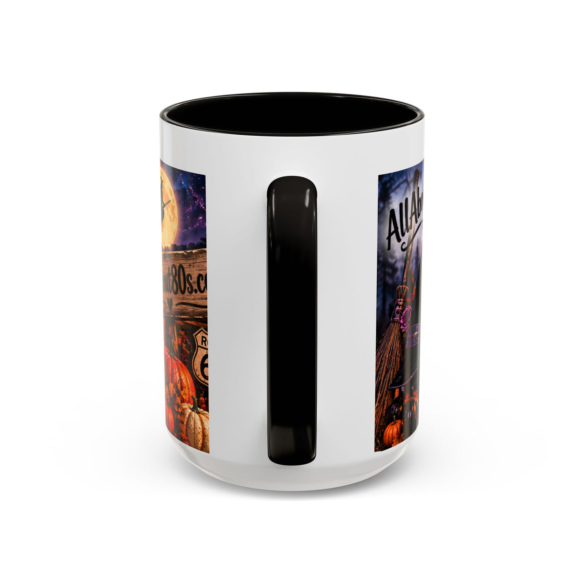 Halloween Witch Scene Coffee Mug — AllAbout80s.com Pumpkin & Moon 11oz/15oz