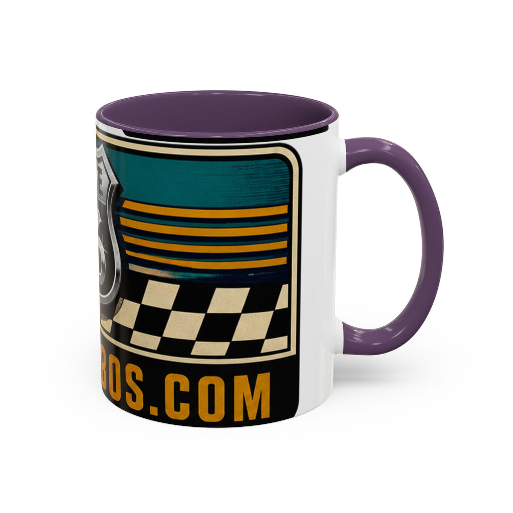 Route 66 Retro Checkerboard Coffee Mug — Vintage Road Trip 11/15oz Accent Mug