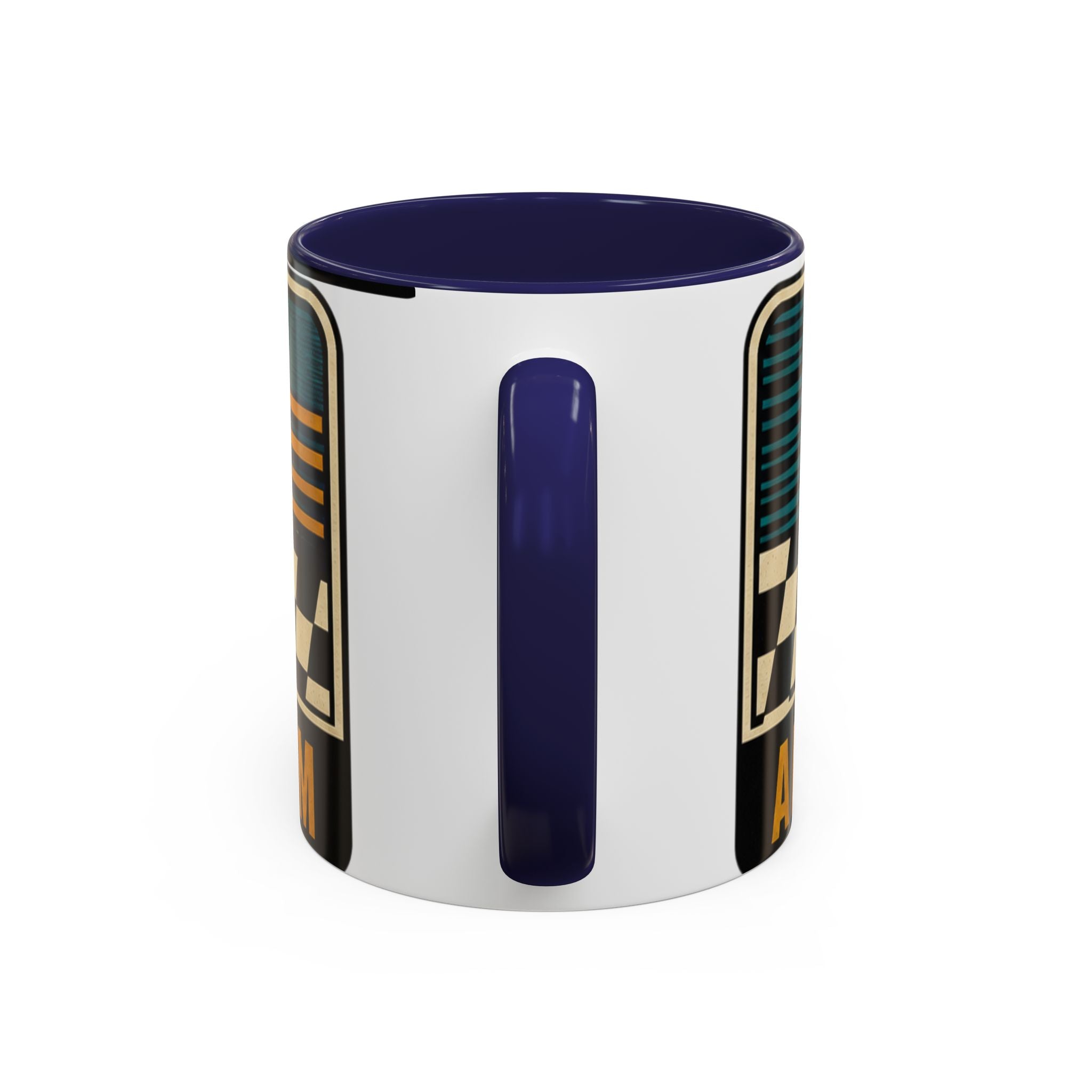 Route 66 Retro Checkerboard Coffee Mug — Vintage Road Trip 11/15oz Accent Mug